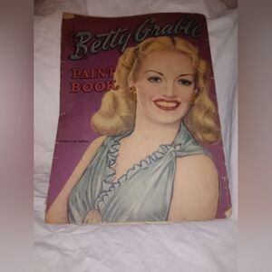 Vintage Betty Grable Paint Book 1947 Racine WI Whitman Publishing Coloring Book